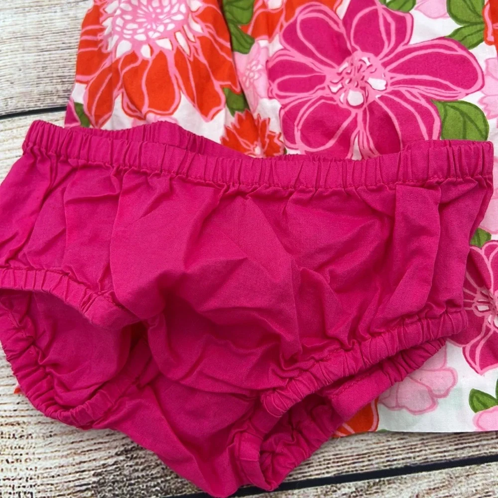 Gymboree Floral Wrap Dress with Undershorts Girls Size 12 to 18 Months - Picture 2 of 6